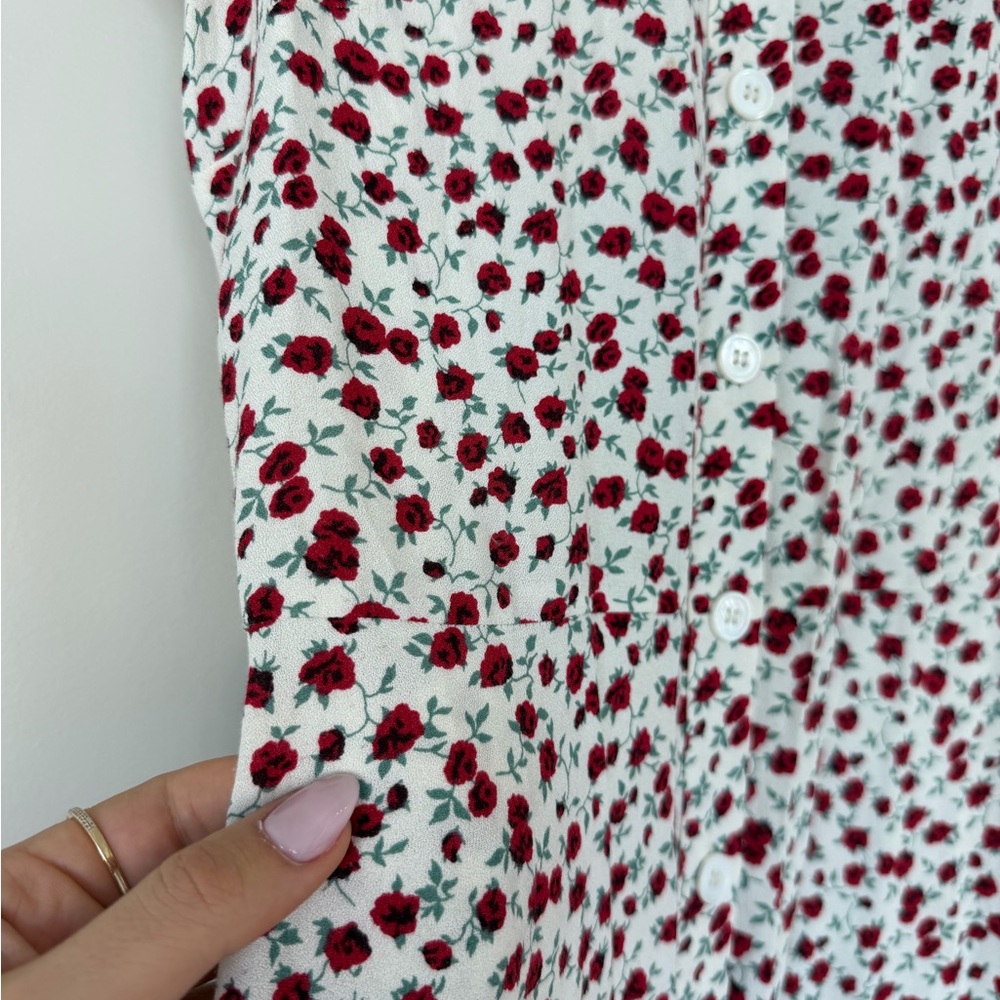 Reformation White and Red Floral Mini Dress - Picture 3 of 4